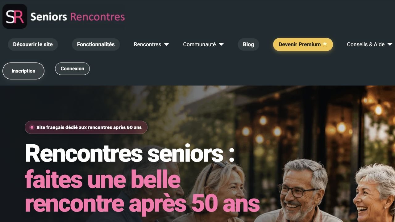 Page d’accueil du site Seniors-Rencontres.com